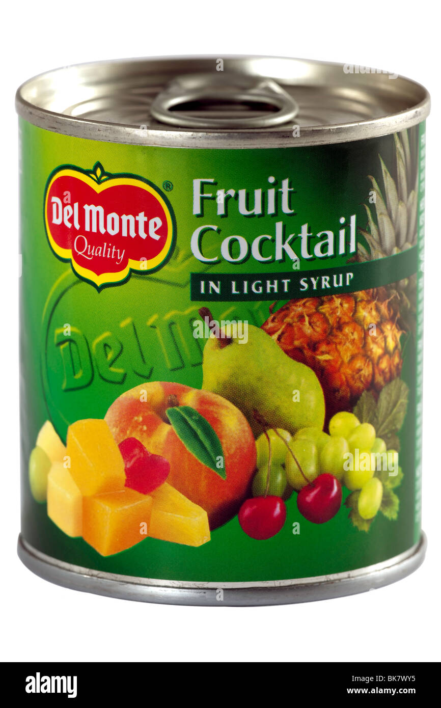 Tin de Del Monte cocktail de fruits au sirop léger Banque D'Images