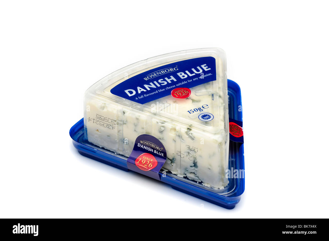 Pack 150g de bleu danois Rosenborg fromages à saveur pleine Banque D'Images