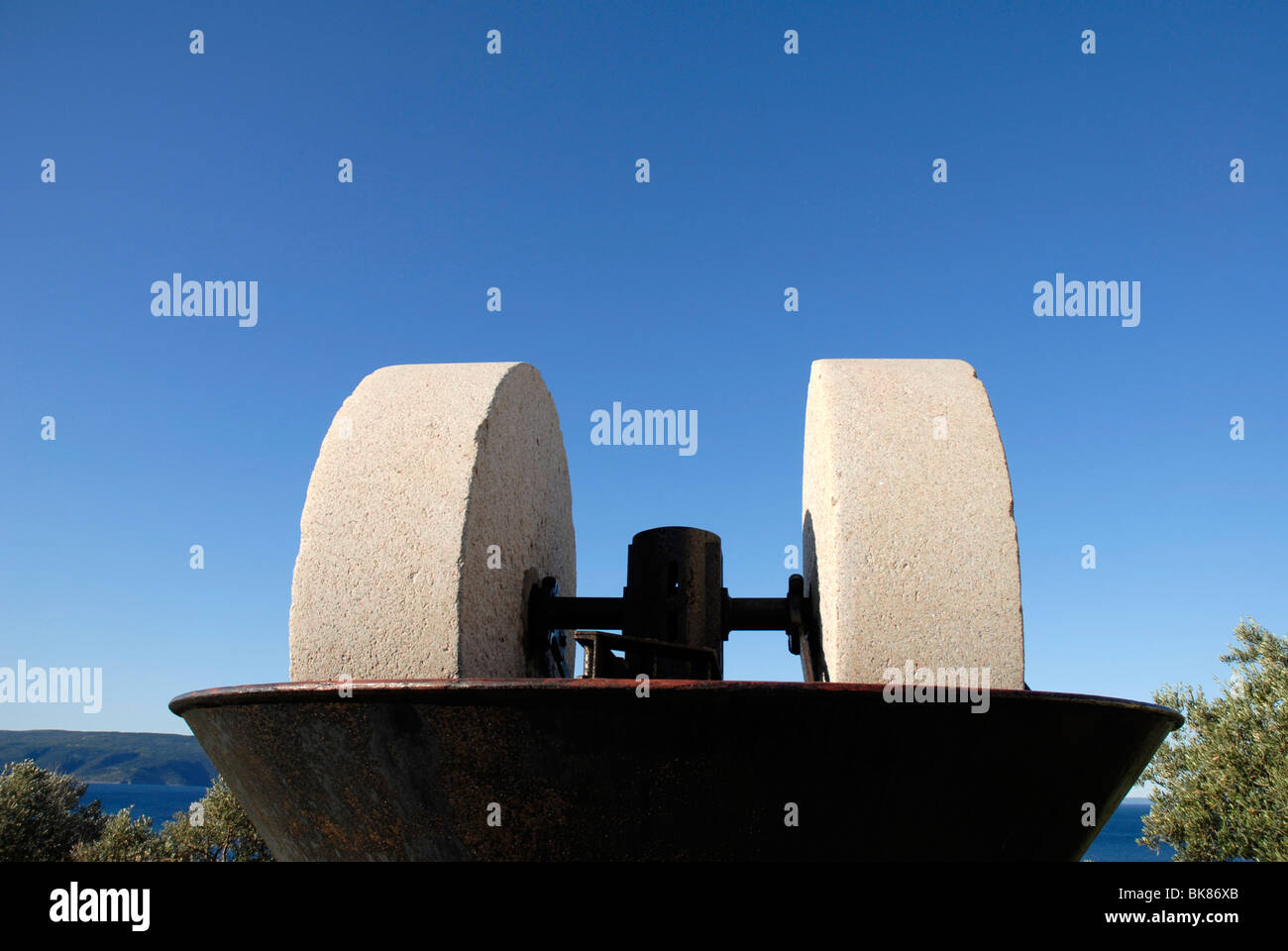 Presse d'olive, l'île de Cres, Croatie, Europe Banque D'Images