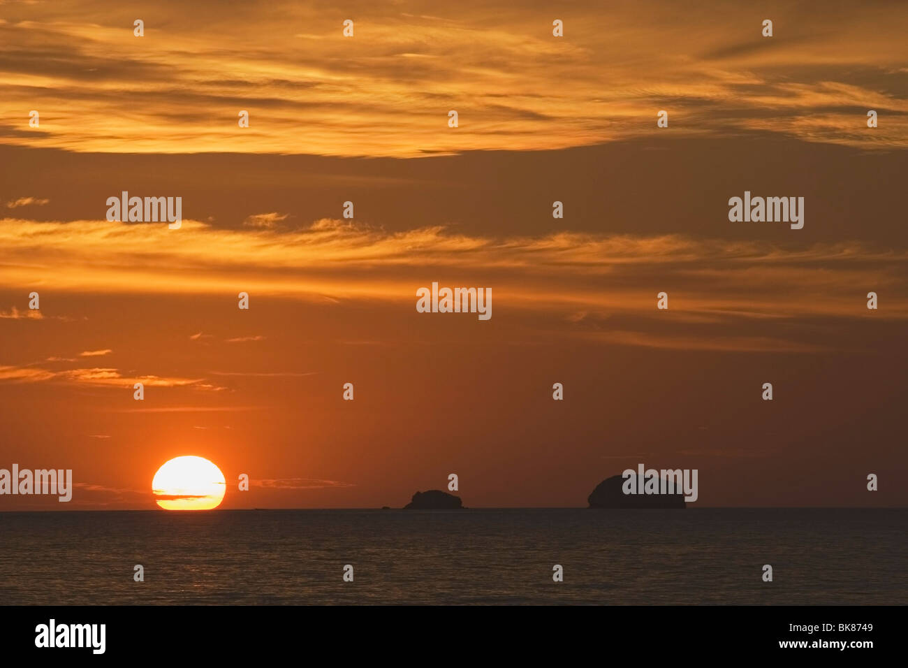 Silhouette d'Îles, République de Costa Rica Banque D'Images