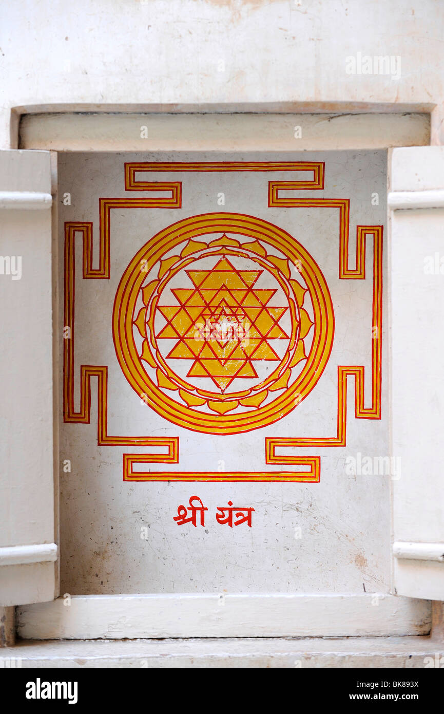 Murale dans le Fort Mehrangarh, Jodhpur, Rajasthan, Inde du Nord, Inde, Asie du Sud, Asie Banque D'Images