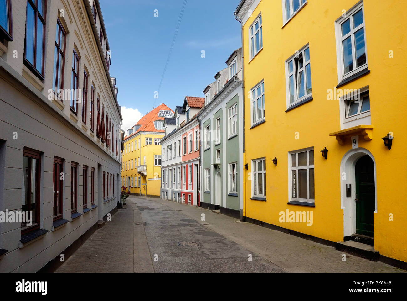 Rue de la ville historique d'Aalborg, Aalborg, Arhus, Danemark région, Scandinavie, Europe Banque D'Images