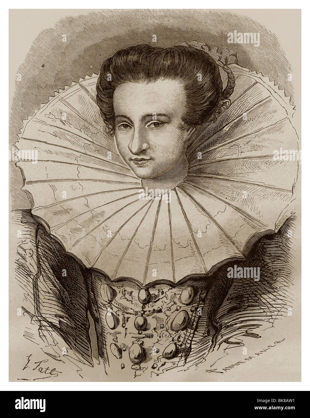 Charlotte-Catherine de la Trémouille (1568-1629) : princesse de Condé par son mariage avec le Prince Henry I de Bourbon-Condé. Banque D'Images