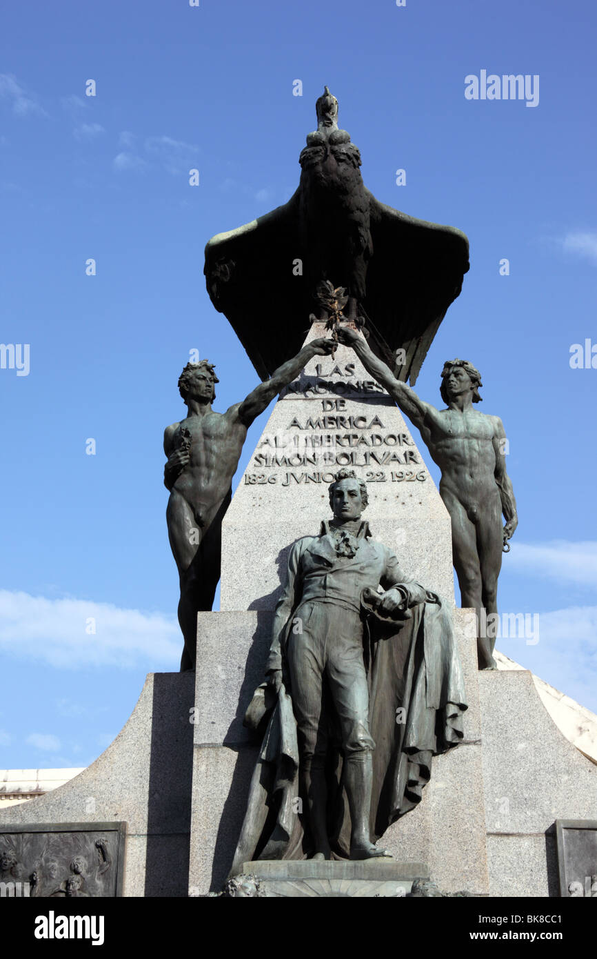 Monument commémorant le centenaire du Congrès du Panama (tenu en 1826), Plaza Bolivar, Casco Viejo, Panama City, Panama Banque D'Images