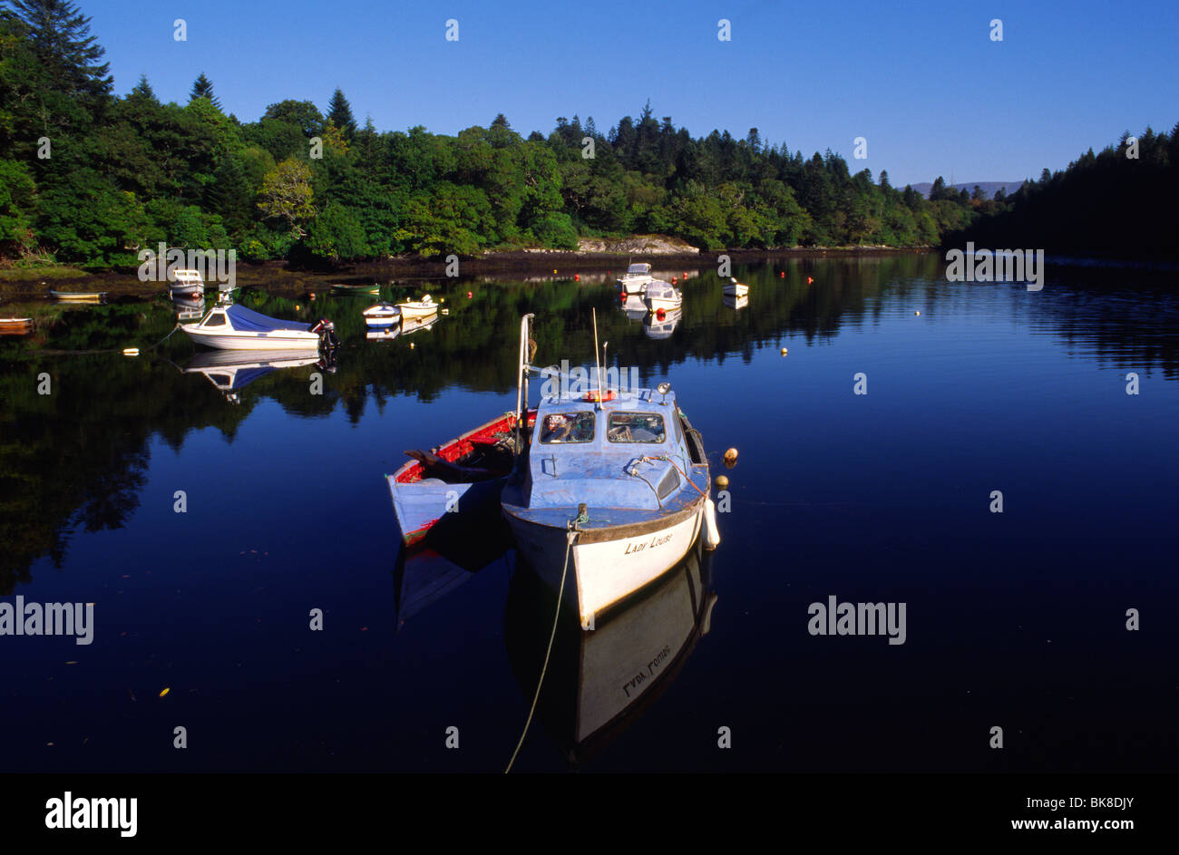 La côte atlantique près de la ville de Sneem, vu depuis un bateau (comté de Kerry, en Irlande, en septembre 2009) Banque D'Images