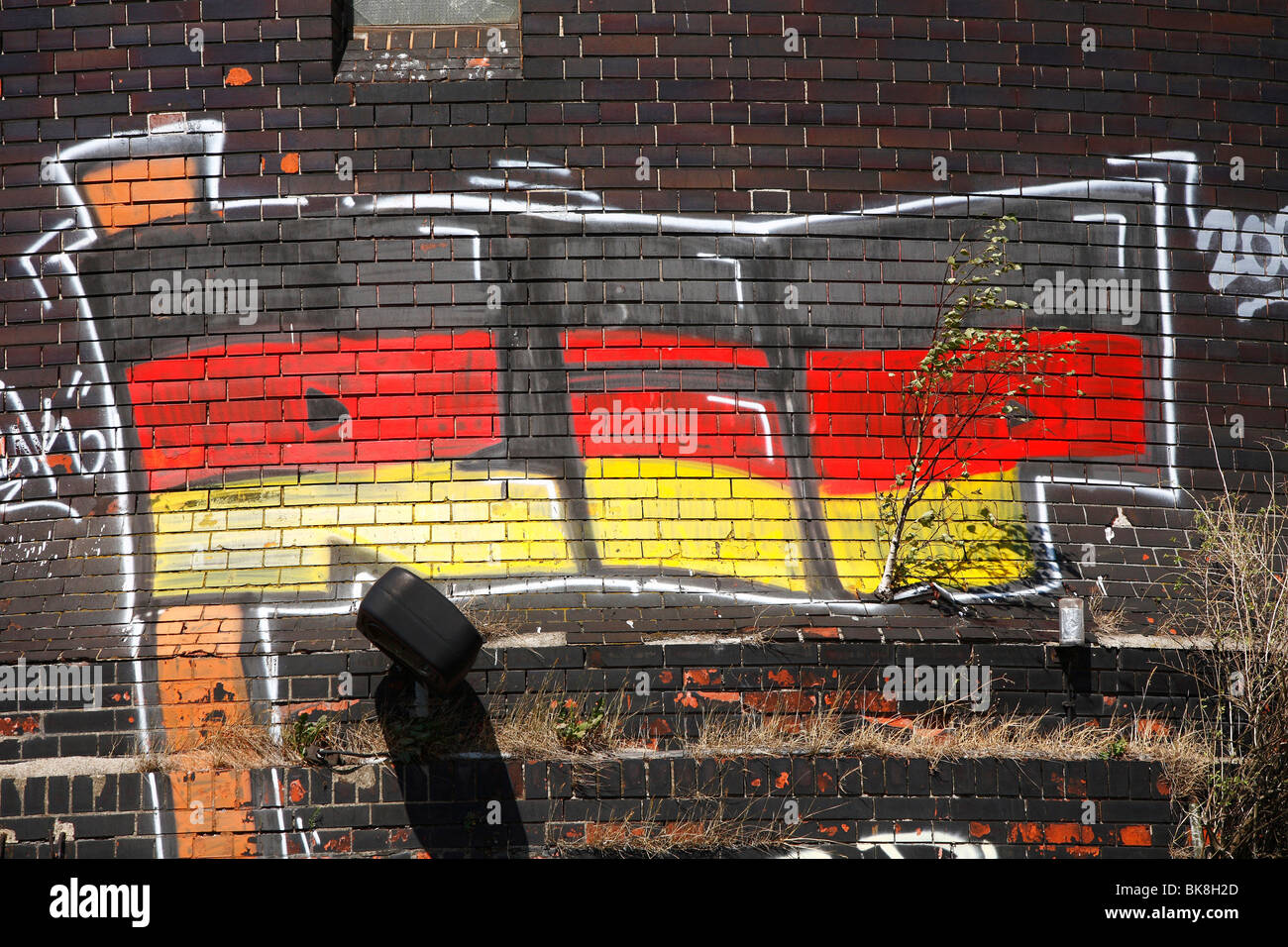 Rest in Peace, RIP, graffiti sur la tour de l'eau, train d'Ostkreuz junction à Berlin, Germany, Europe Banque D'Images