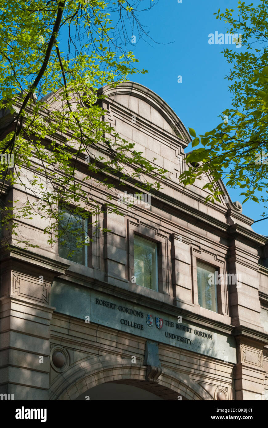 Entrée du Robert Gordon College, Aberdeen, Écosse Banque D'Images