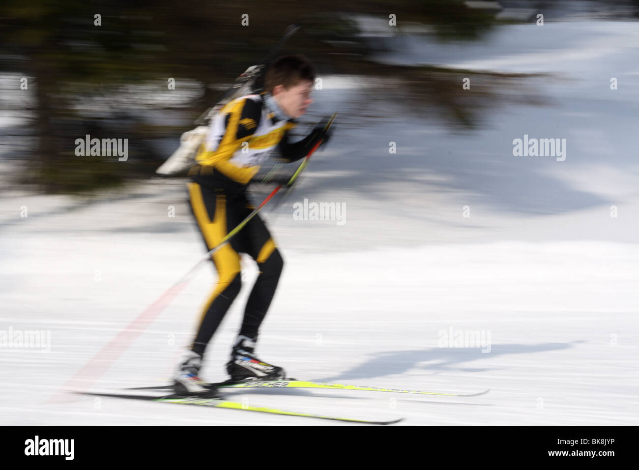 La compétition de biathlon, Jakuszyce, Pologne. Banque D'Images