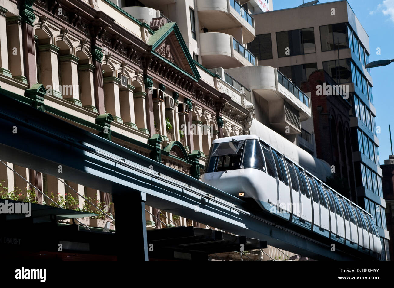 Train Monorail, CBD, Sydney, Australie Banque D'Images