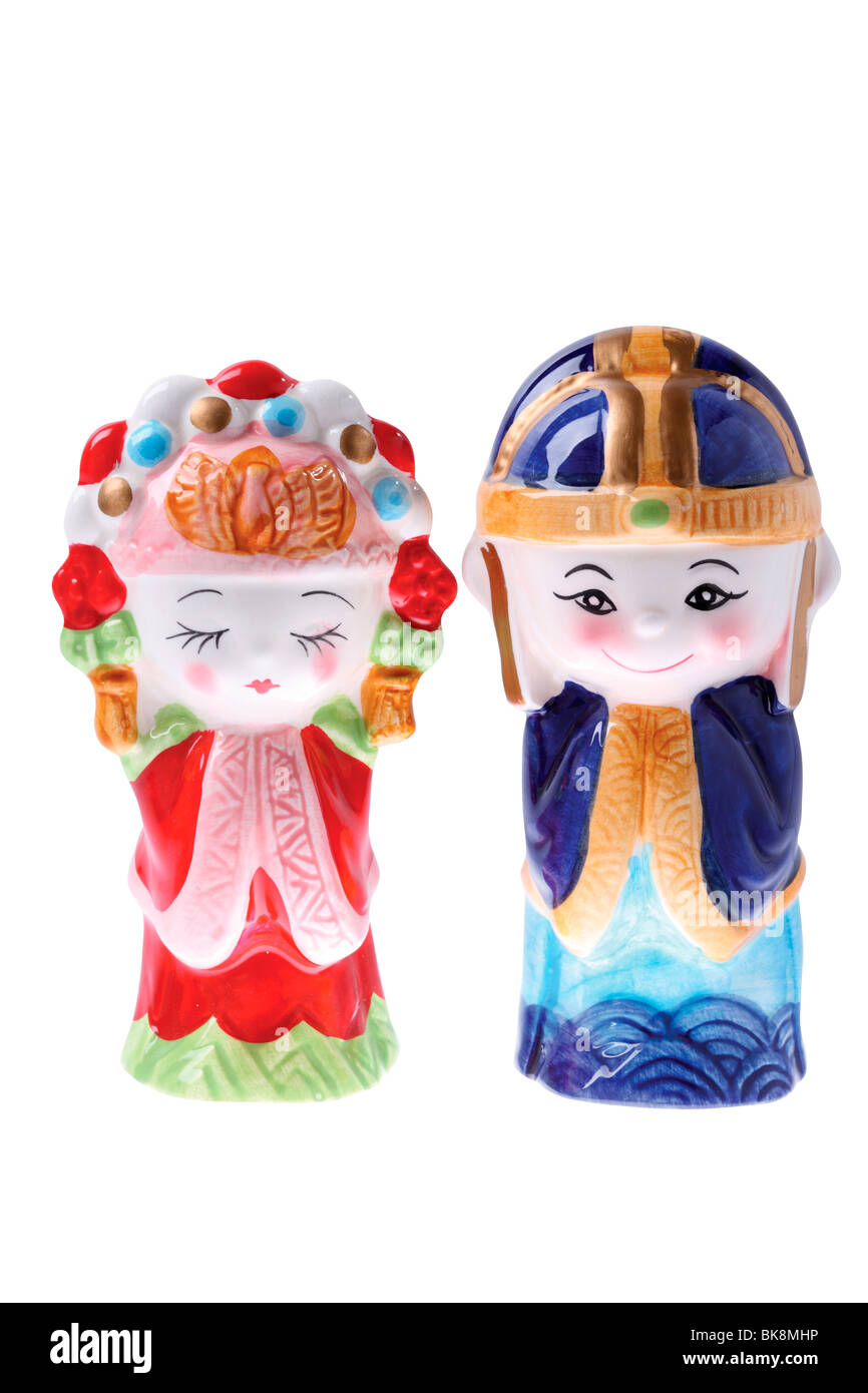 Figurine Poupée Opéra De Pékin Artisanale - Décoration Table Chinoise Pour Fête Ou Pendaison De Crémaillère