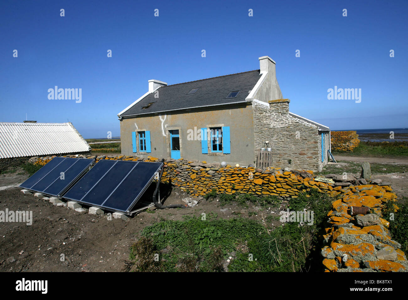 Île de Quemenes (29) : l'île d'énergie autonomes (2007/09/11) Banque D'Images