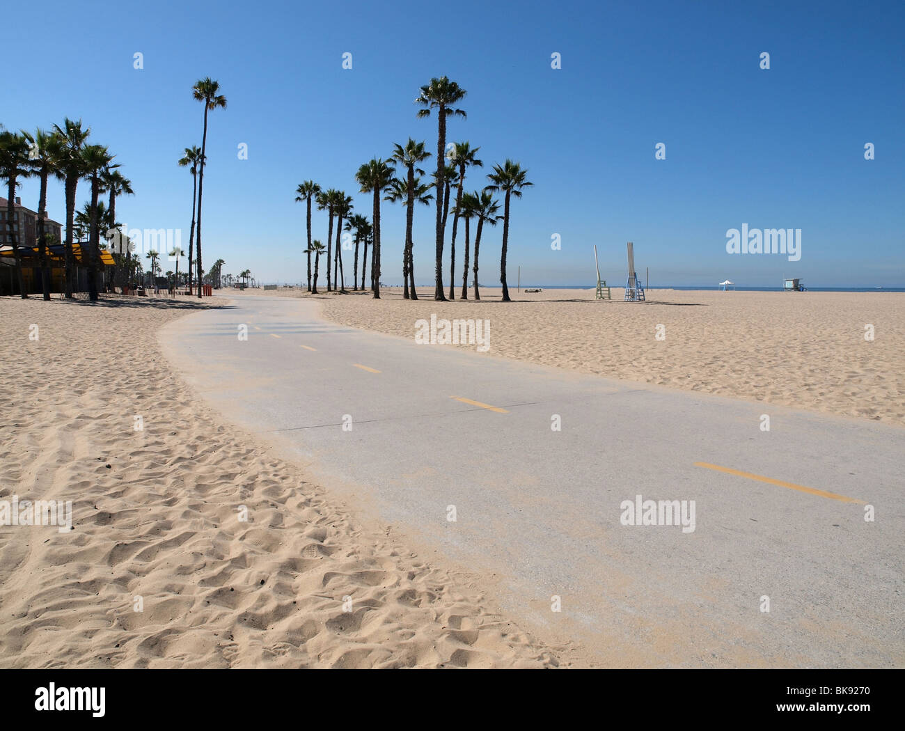 Piste cyclable Plage du Pacifique à Santa Monica en Californie Banque D'Images