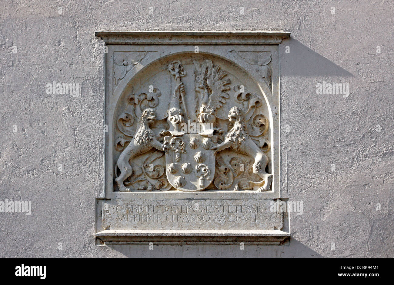 Entrée du musée, château Willibaldsburg, Eichstaett, Bavaria, Germany, Europe Banque D'Images