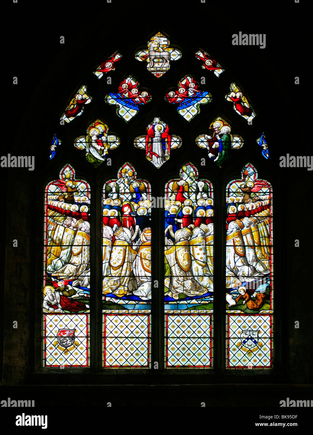 Vitrail de l'est par Lavers Barraud et Westlake, Eglise St Mary the Virgin, Cropredy, Oxfordshire Banque D'Images
