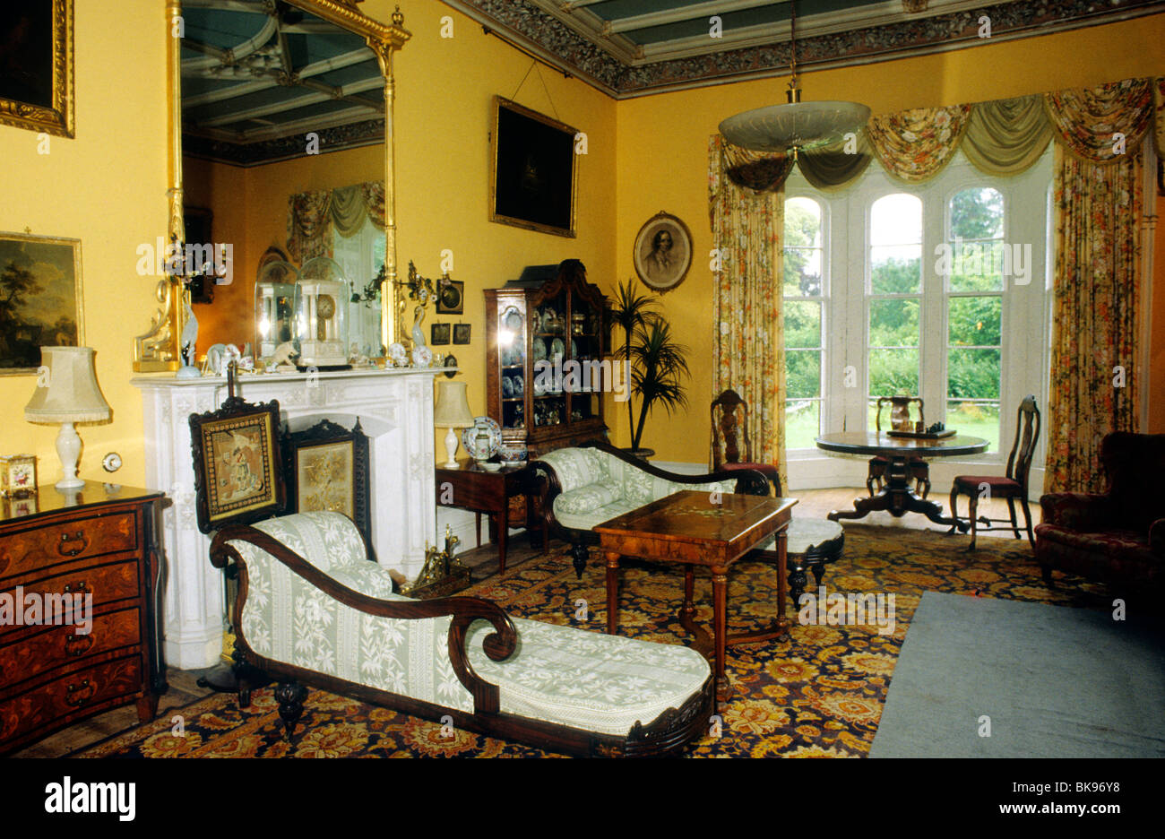 Carriglas Manor, dans le Comté de Longford, Irlande Eire irlandais de l'intérieur des maisons de campagne victorienne maisons stately home Interiors Banque D'Images