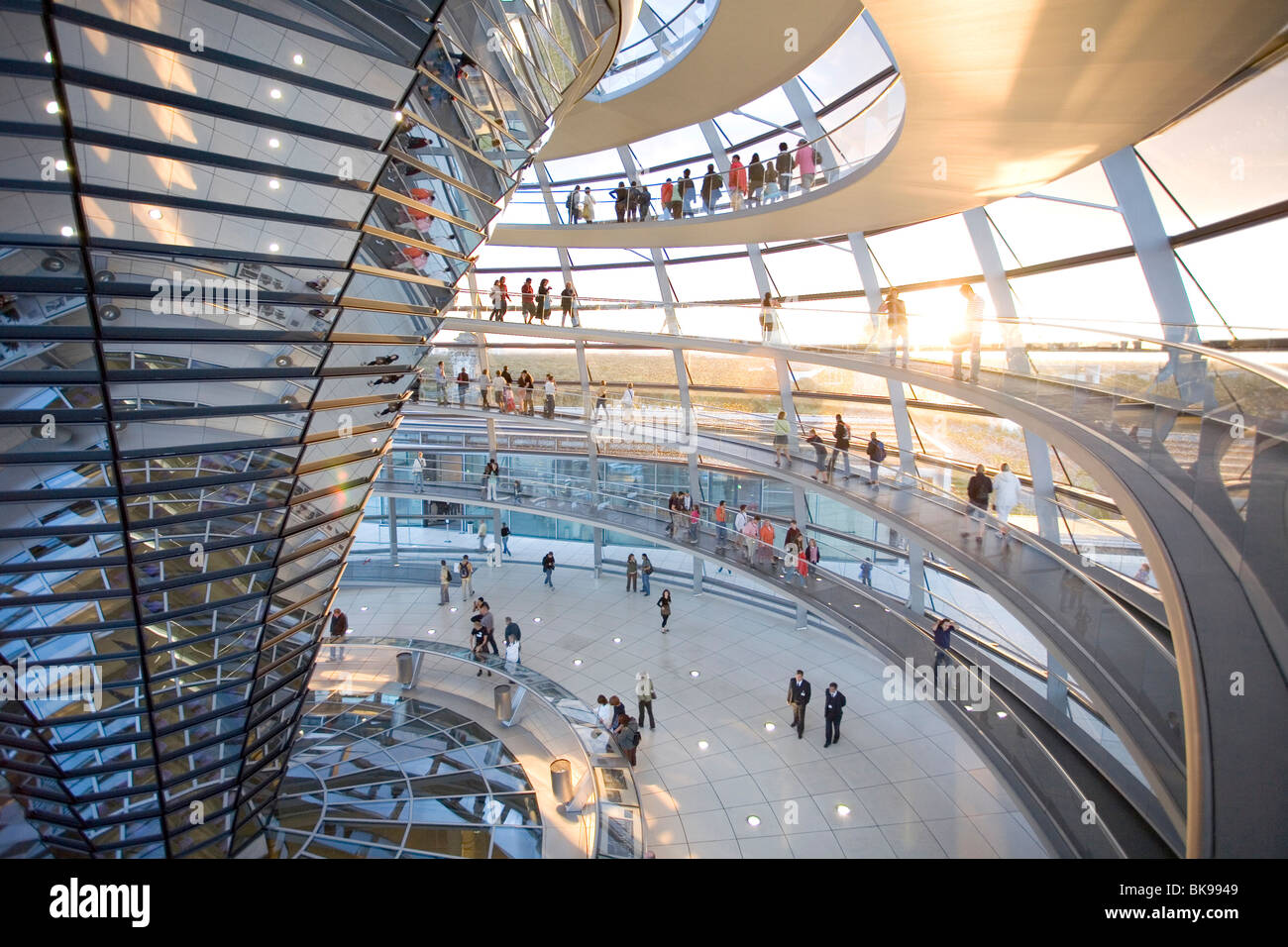 Vue intérieure du bâtiment du Reichstag, Berlin, Germany, Europe Banque D'Images