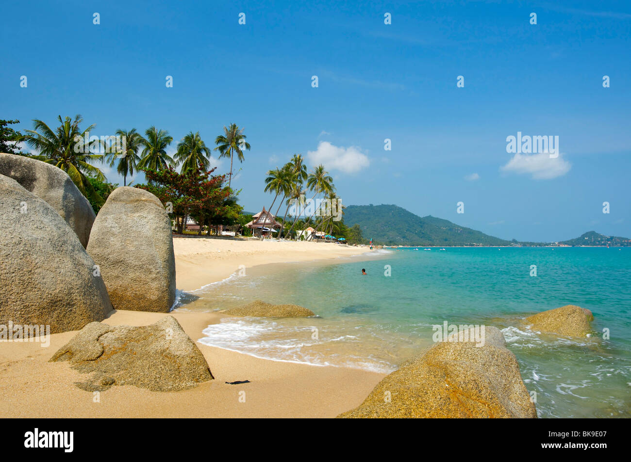 La plage de Lamai, l'île de Ko Samui, Thaïlande, Asie Banque D'Images