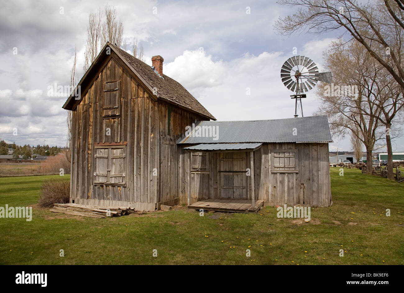 Un pionnier de 150 ans maison de deux étages de l'Old West 1800 Banque D'Images
