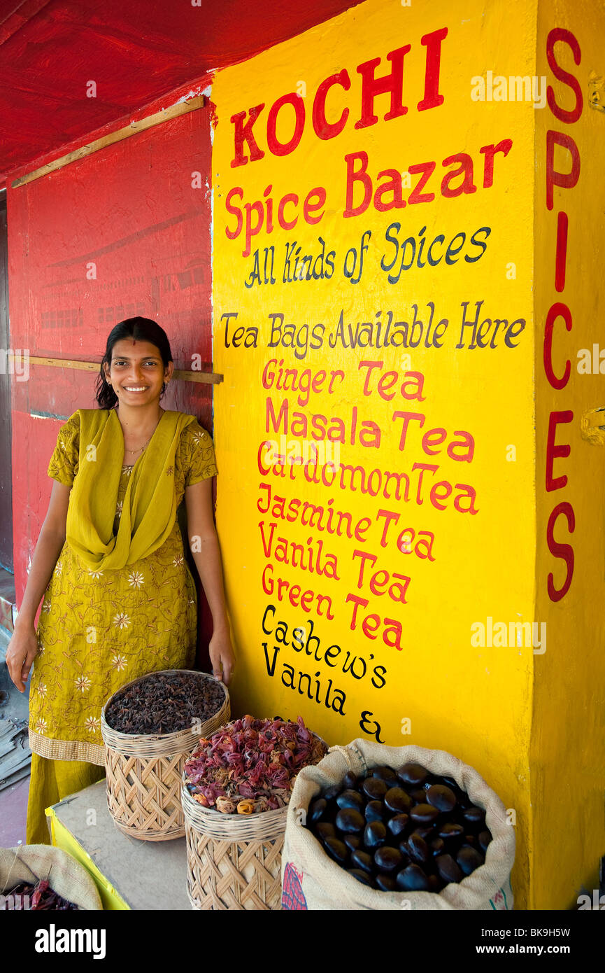 Spice Shop, fort Cochin, Kerala, Inde Banque D'Images