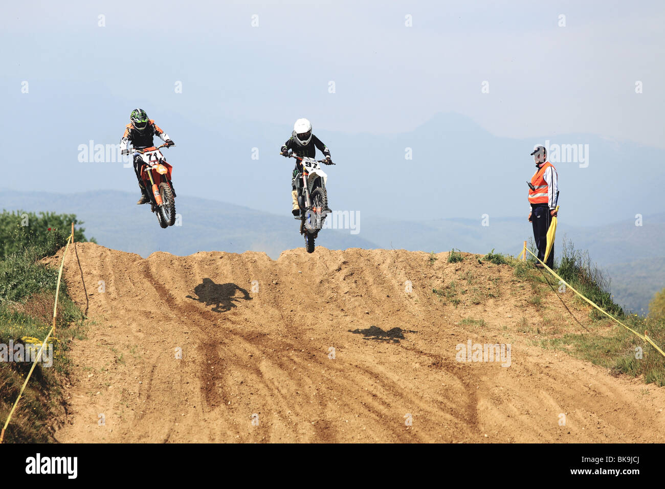 Course de motocross, championnat d'Europe de l'Est 2010 Banque D'Images