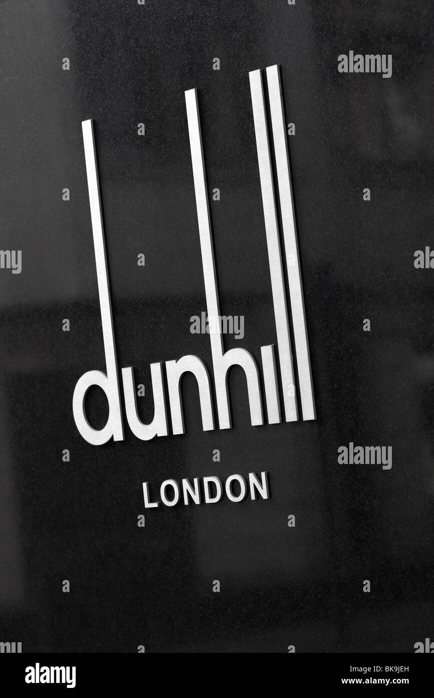 Logo de la marque de luxe dunhill, Londres, Angleterre Banque D'Images