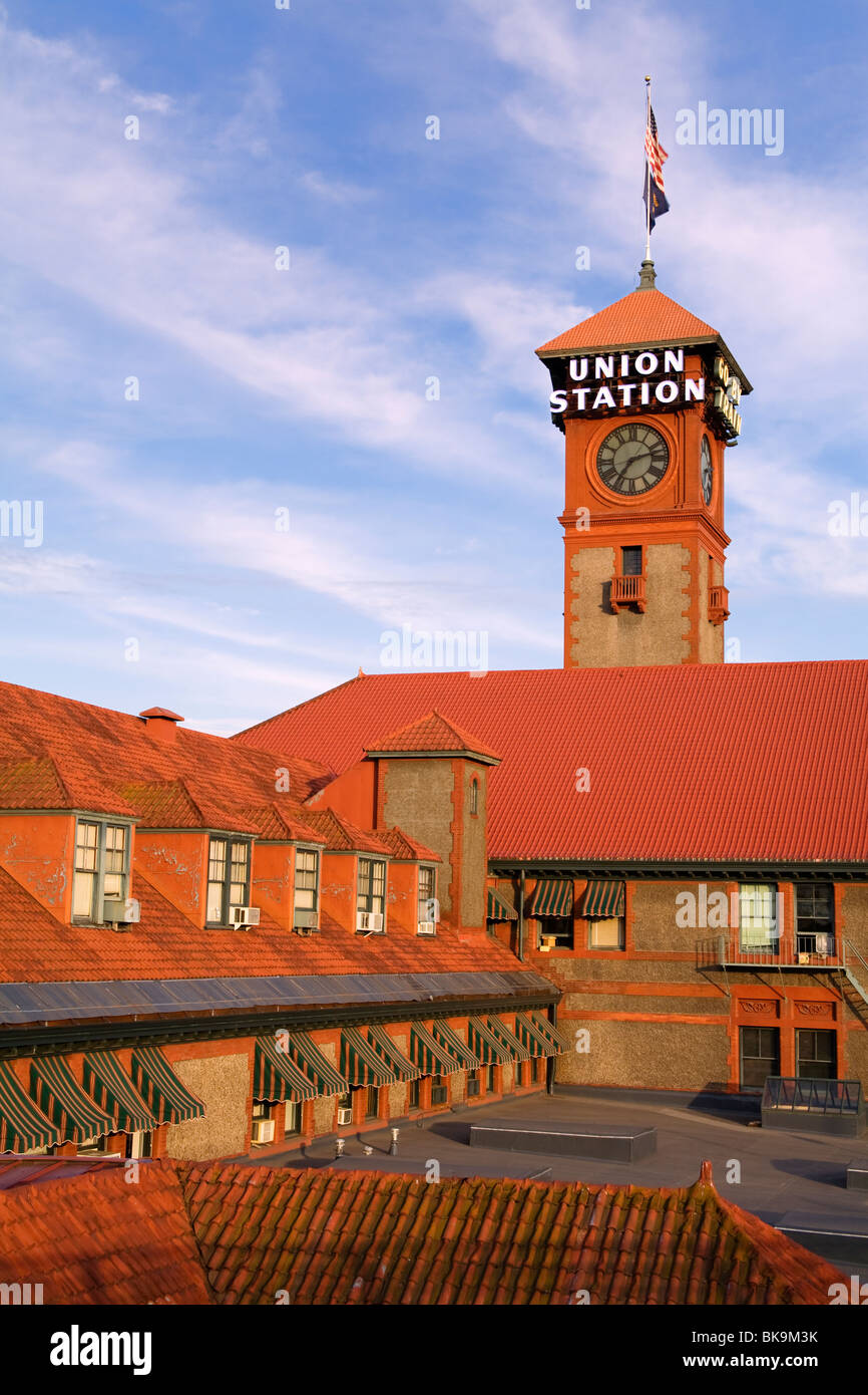 Gare dans une ville, Union Station, Portland, Oregon, USA Banque D'Images