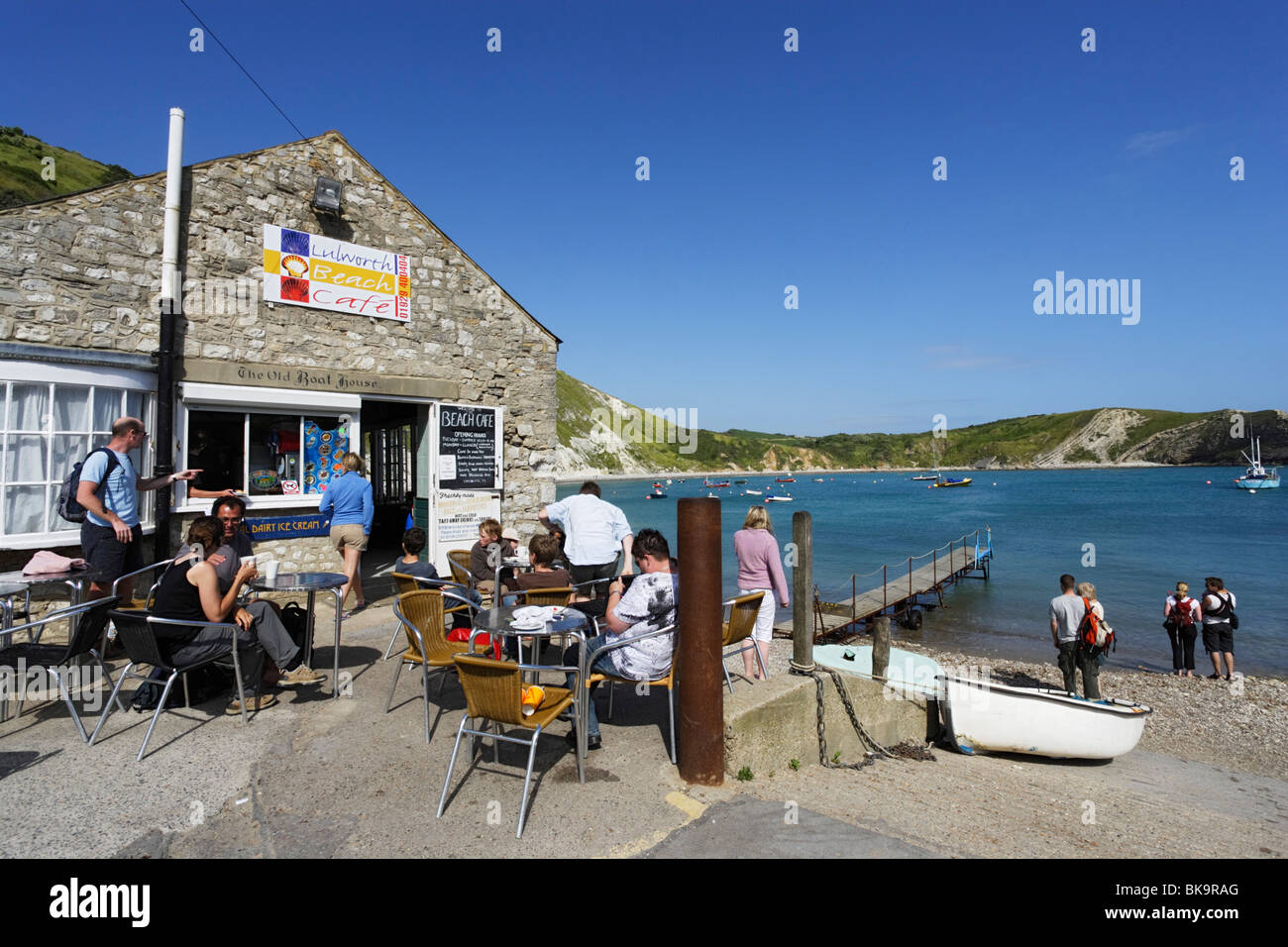 Lulworth Cove, café à Dorset, Angleterre, Royaume-Uni Banque D'Images