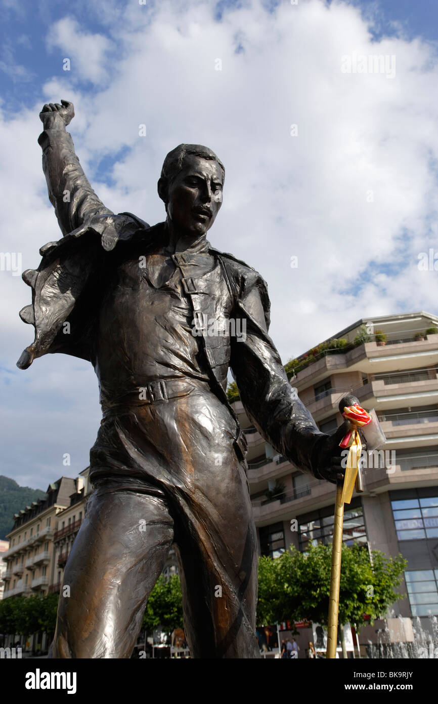 Statue de Freddy Mercury à la promenade, Montreux, Canton de Vaud, Suisse Banque D'Images