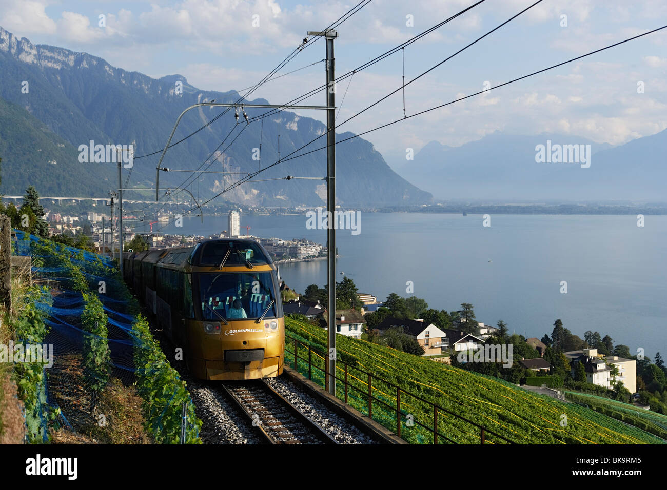 GoldenPass Panoramic train panoramique, Montreux, Canton de Vaud, Suisse Banque D'Images