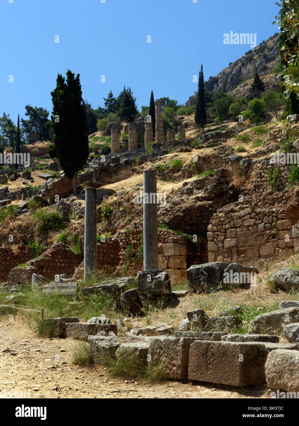 Ancient Delphi Mont Parnasse Grèce Sterea Ellada Banque D'Images