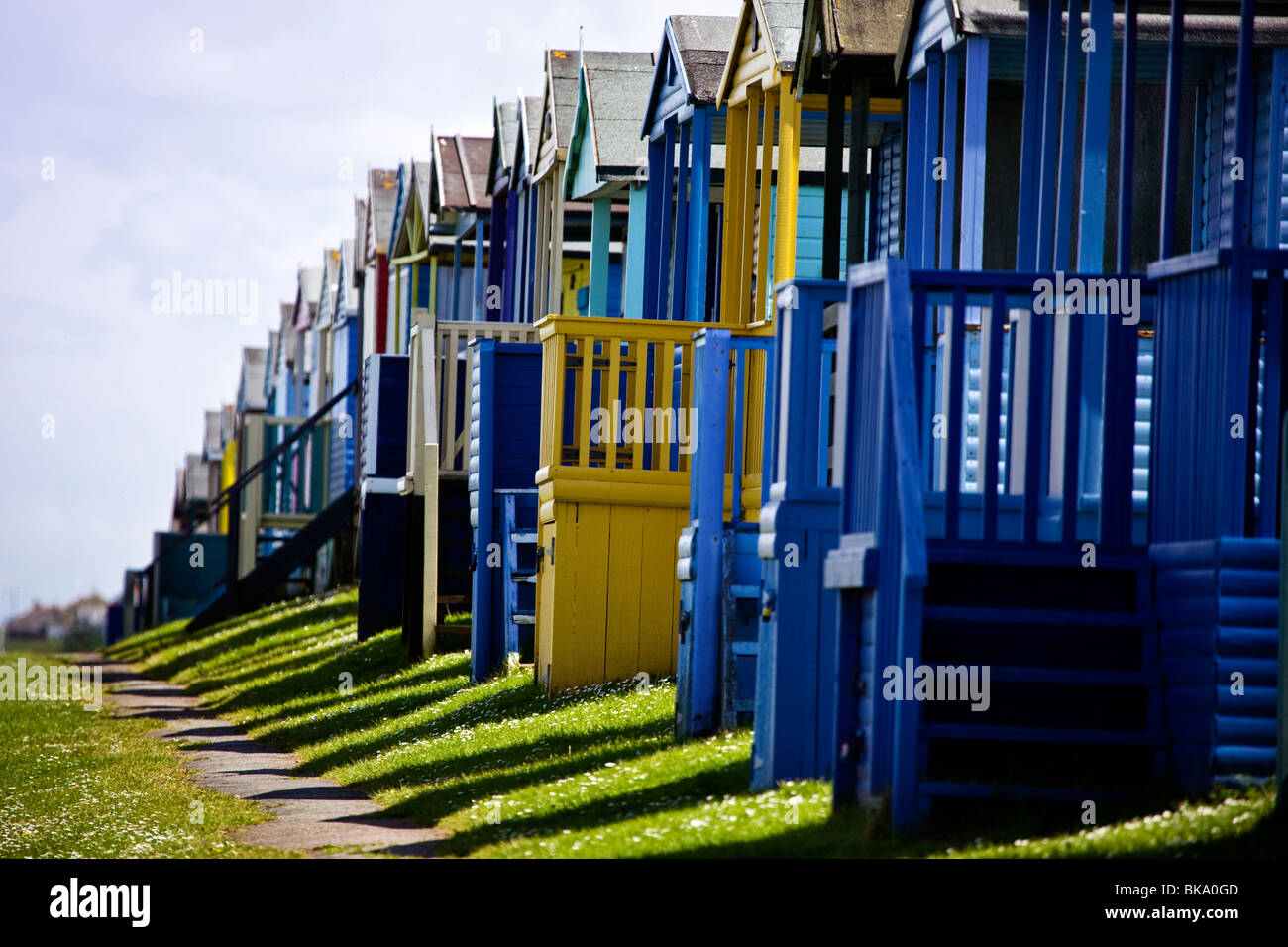 Cabines de plage de Whitstable Kent Tankerton Banque D'Images