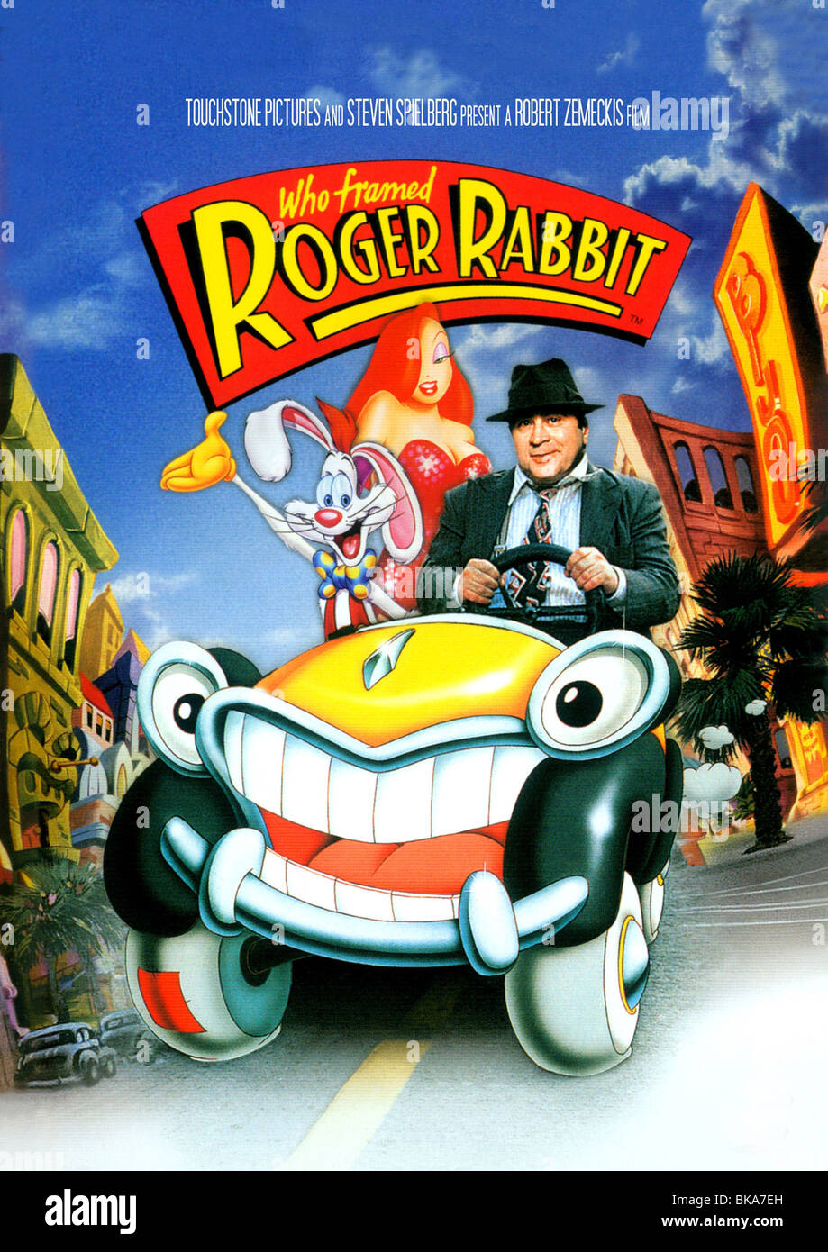 Qui veut la peau de Roger Rabbit Année : 1988 - USA Réalisateur : Robert Zemeckis Bob Hoskins Film poster (USA) Banque D'Images