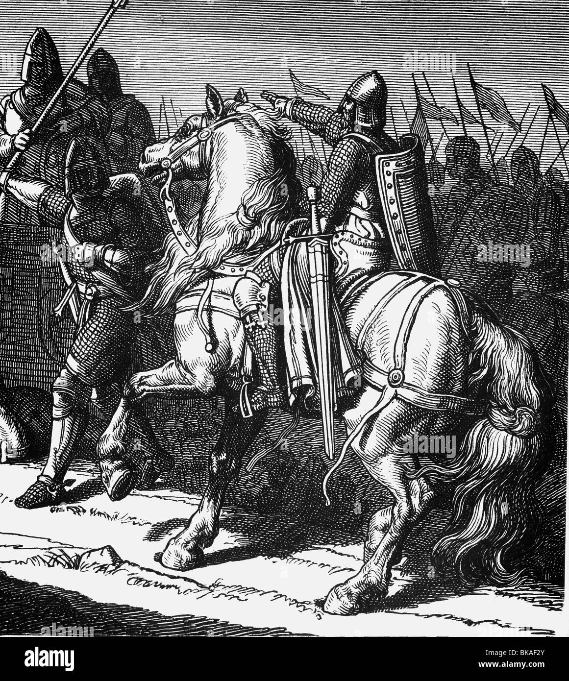 Moyen âge, guerres, scène après la bataille de Cortenuova le 27./28.11.1237, Banque D'Images