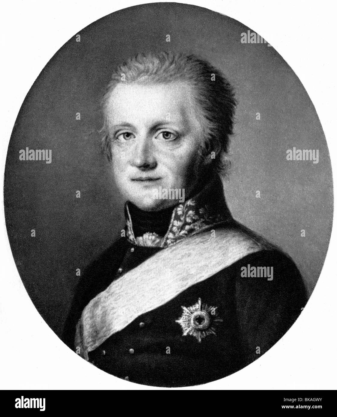 Karl August, 3.9.1757 - 14.6.1828, duc d'Saxony-Weimar-Eisenach depuis 1815, portrait, par F. W. Schellhorn, après peinture de Wilhelm Tischbein, vers 1800, l'artiste n'a pas d'auteur pour être effacé Banque D'Images