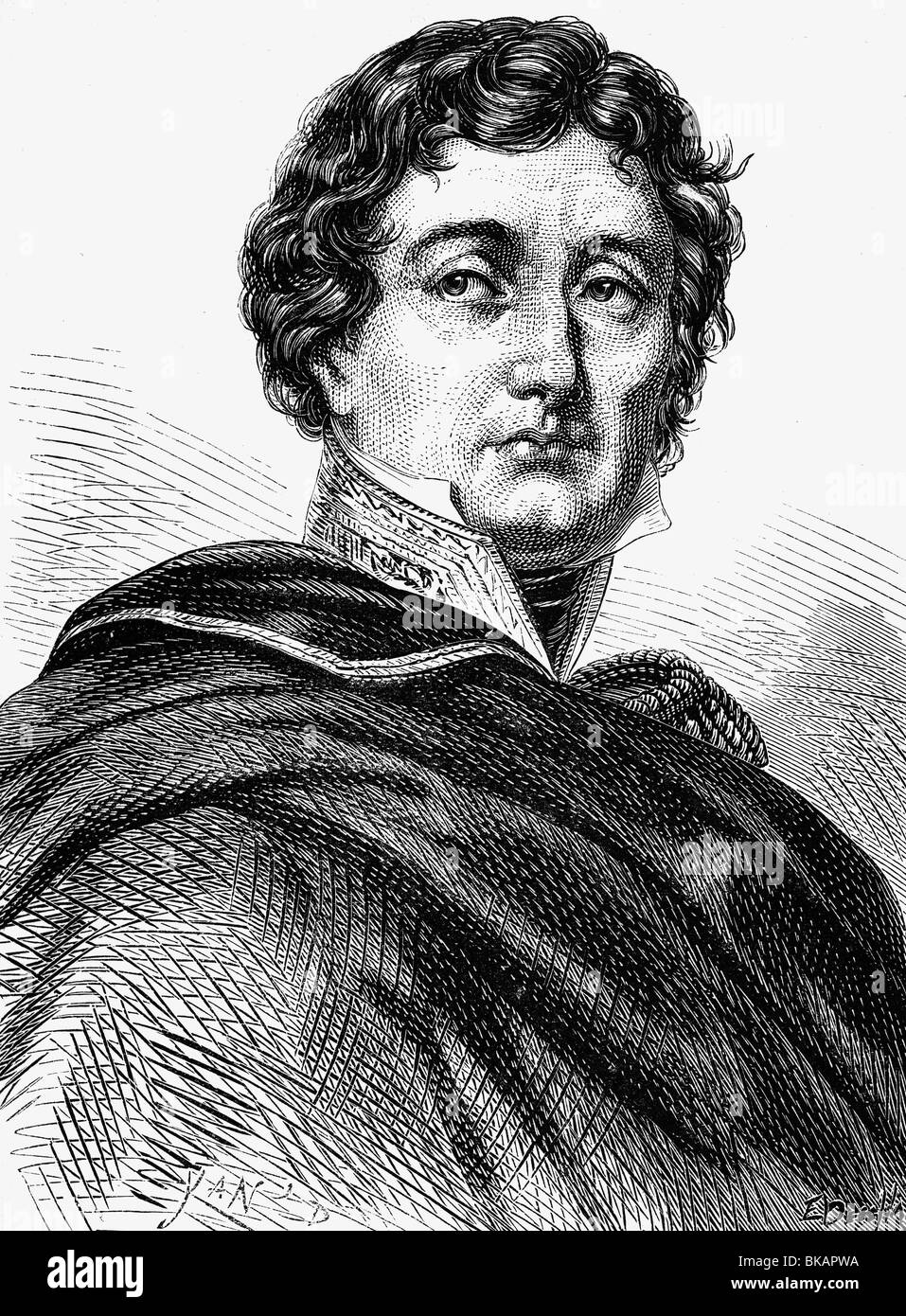 Soult, Nicolas-Jean-de-Dieu, 29.3.1769 - 26.11.1851, général et politicien français, portrait, gravure sur bois, XIXe siècle, , Banque D'Images