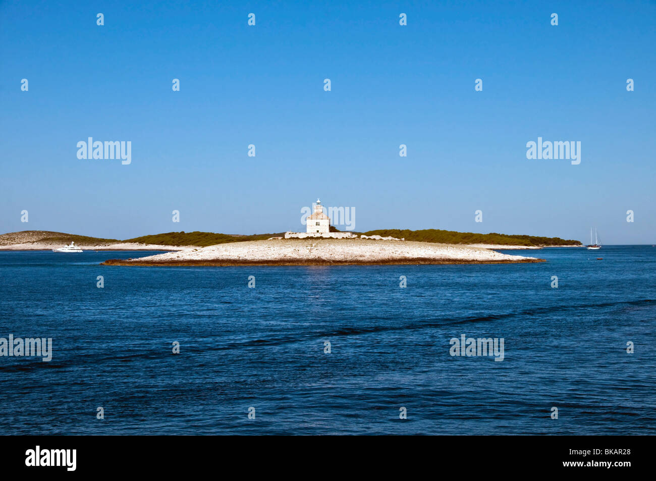 Havar;France;lighthouse Island ; côte Dalmate ; Pokonji Dol l Banque D'Images