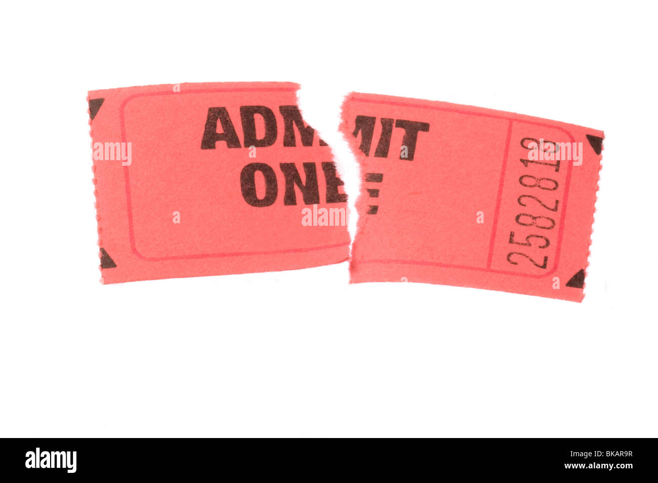 Admission ticket déchiré dans la moitié Banque D'Images