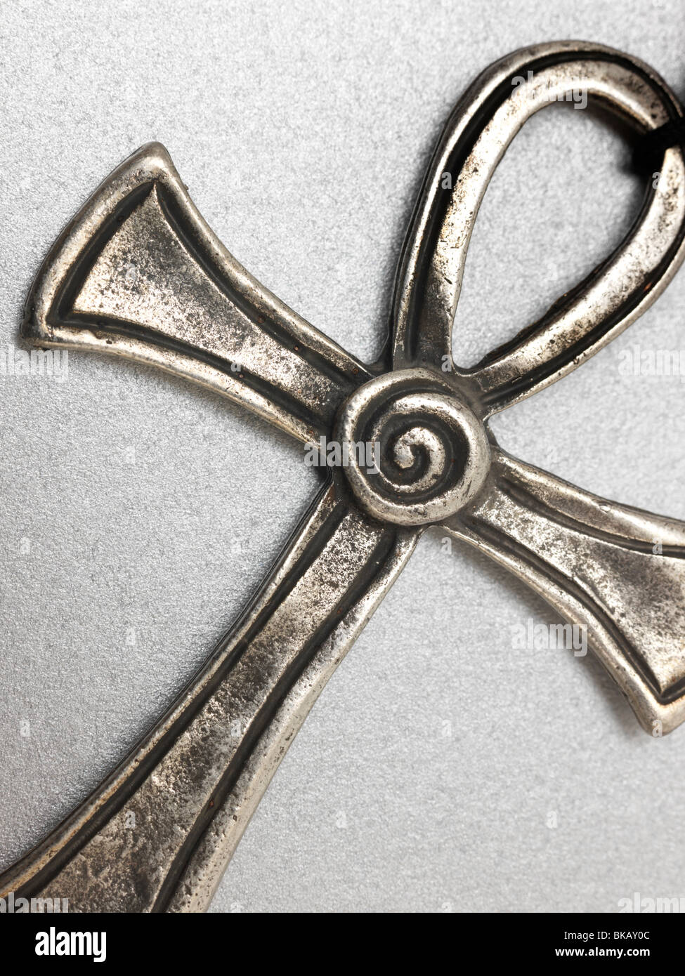 Silver Cross traités (Crux Ansata) orthodoxe grec de la poignée Banque D'Images
