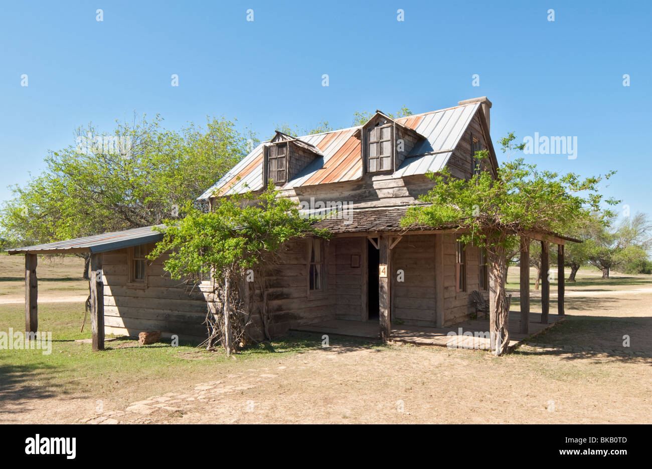 Texas Hill Country,, Brackettville, Alamo Village, l'emplacement de film depuis 1951, Parson's House Banque D'Images