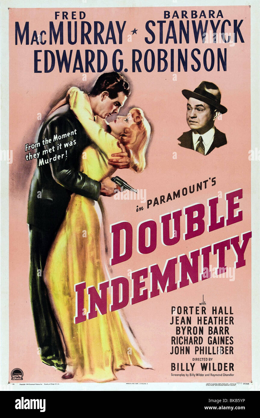 Double indemnité Année : 1944 Réalisateur : Billy Wilder Film poster (USA) Banque D'Images