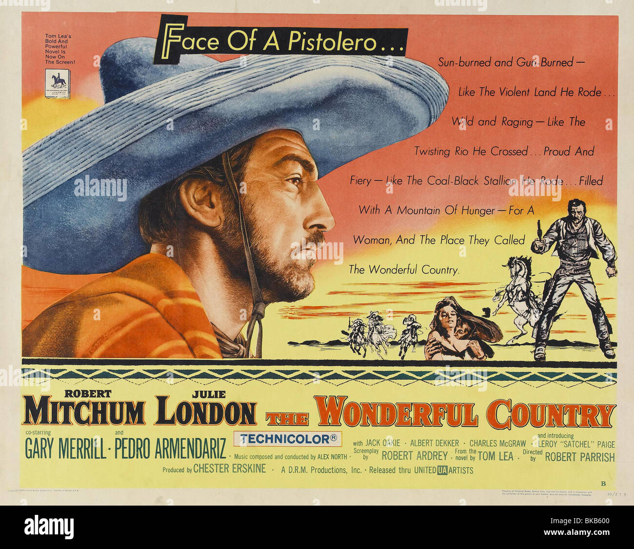 Le Merveilleux Pays Année : 1959 Réalisateur : Robert Parrish Robert Mitchum Lobbycard Banque D'Images