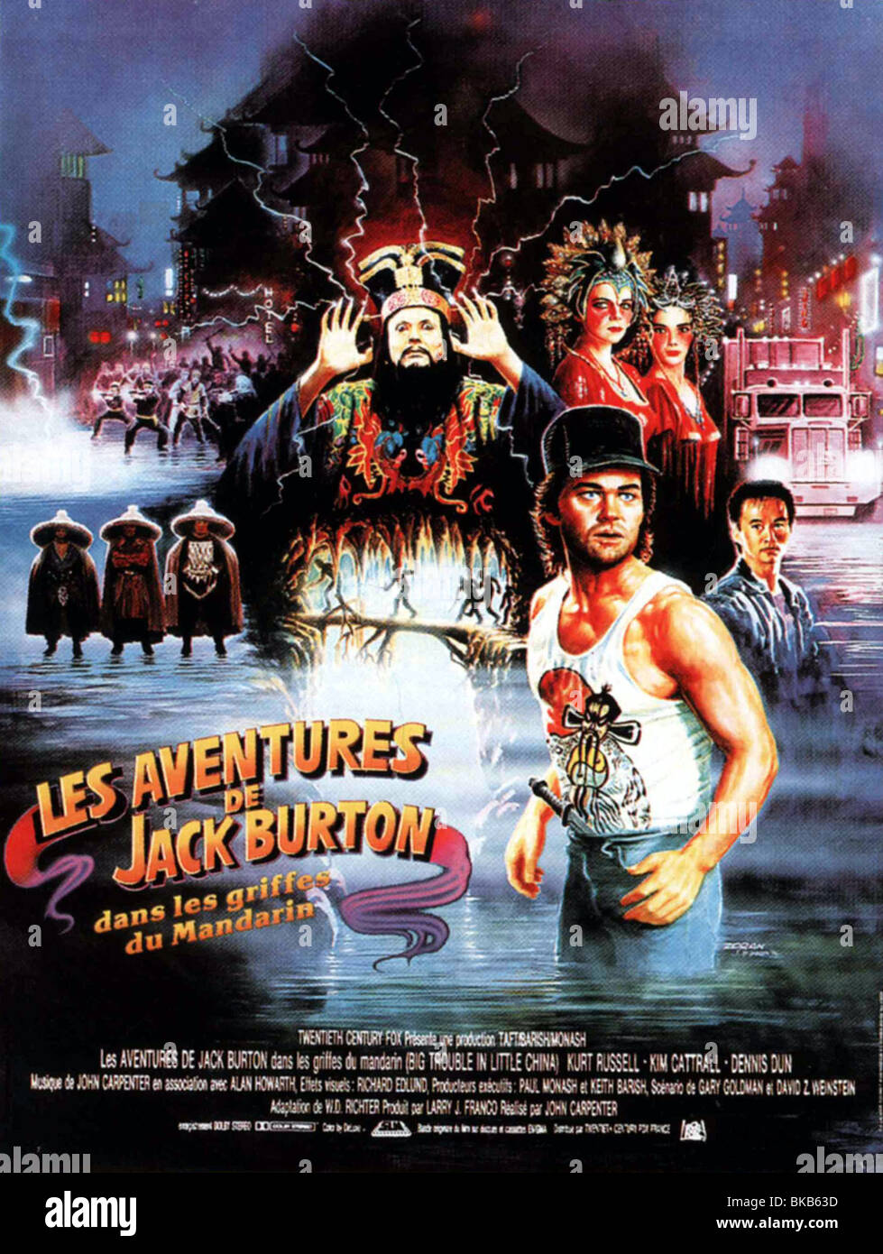 Big Trouble in Little China Année : 1986 Réalisateur : John Carpenter Kurt Russell Film poster (Fr) Banque D'Images