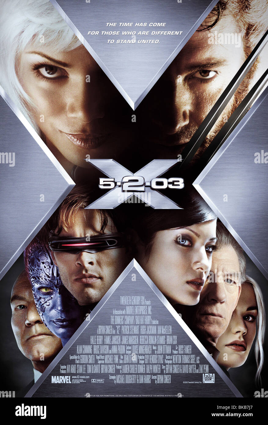 X Men 2 X2 Année : 2003 Réalisateur : Bryan Singer Movie poster (USA) Banque D'Images