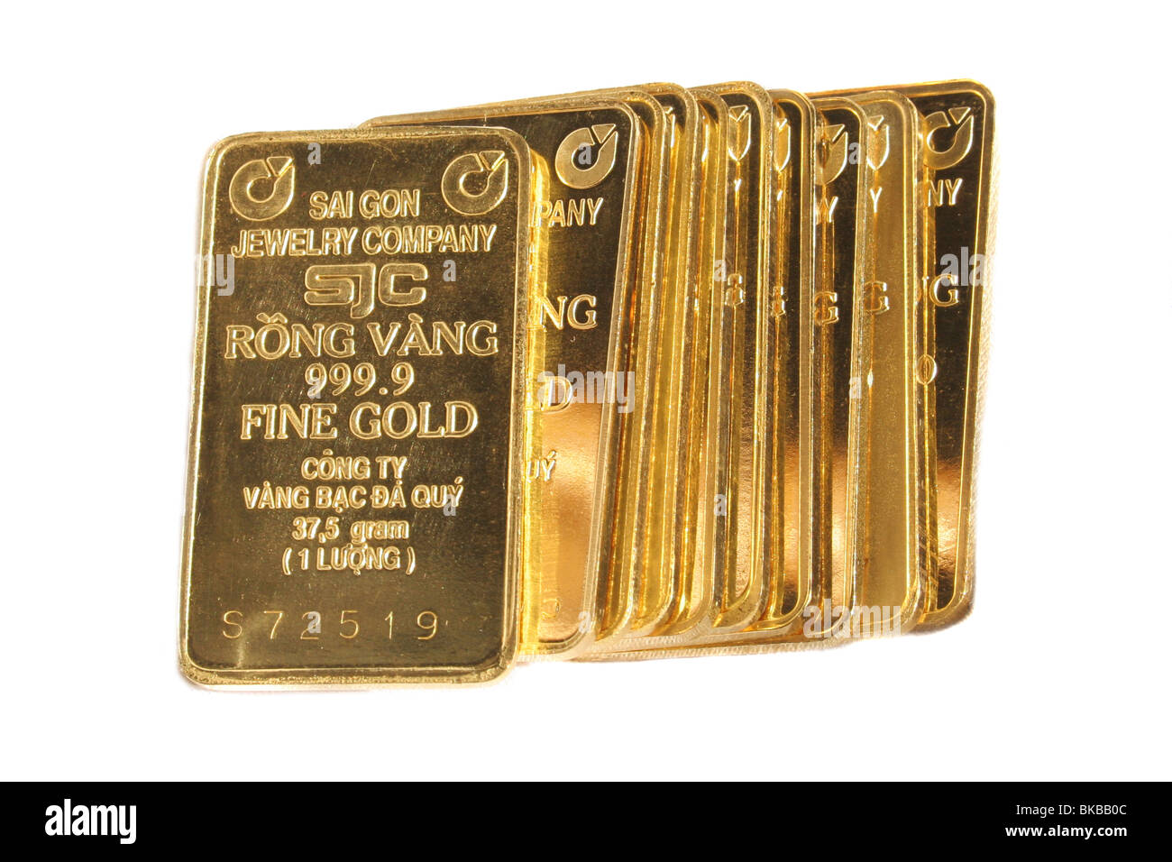 Barres d'Or 999,9 vietnamiens Banque D'Images