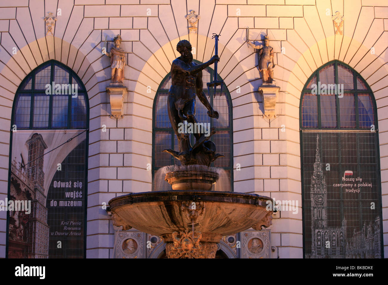 Fontaine de Neptune à Long Market à Gdansk, Pologne Banque D'Images