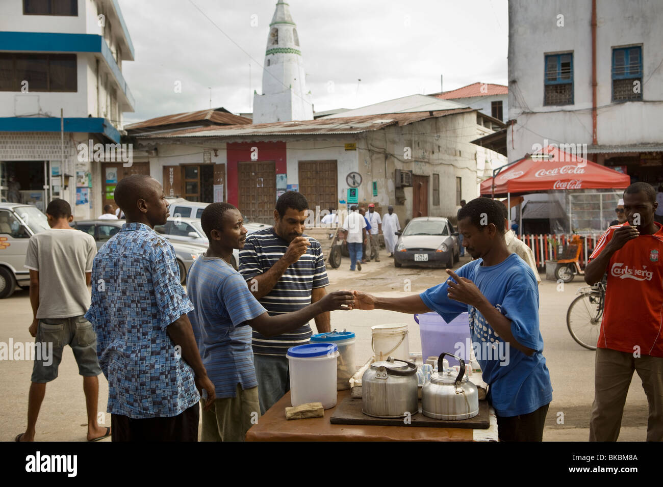 Décrochage - Café Stonetown, Zanzibar, Tanzanie. Banque D'Images