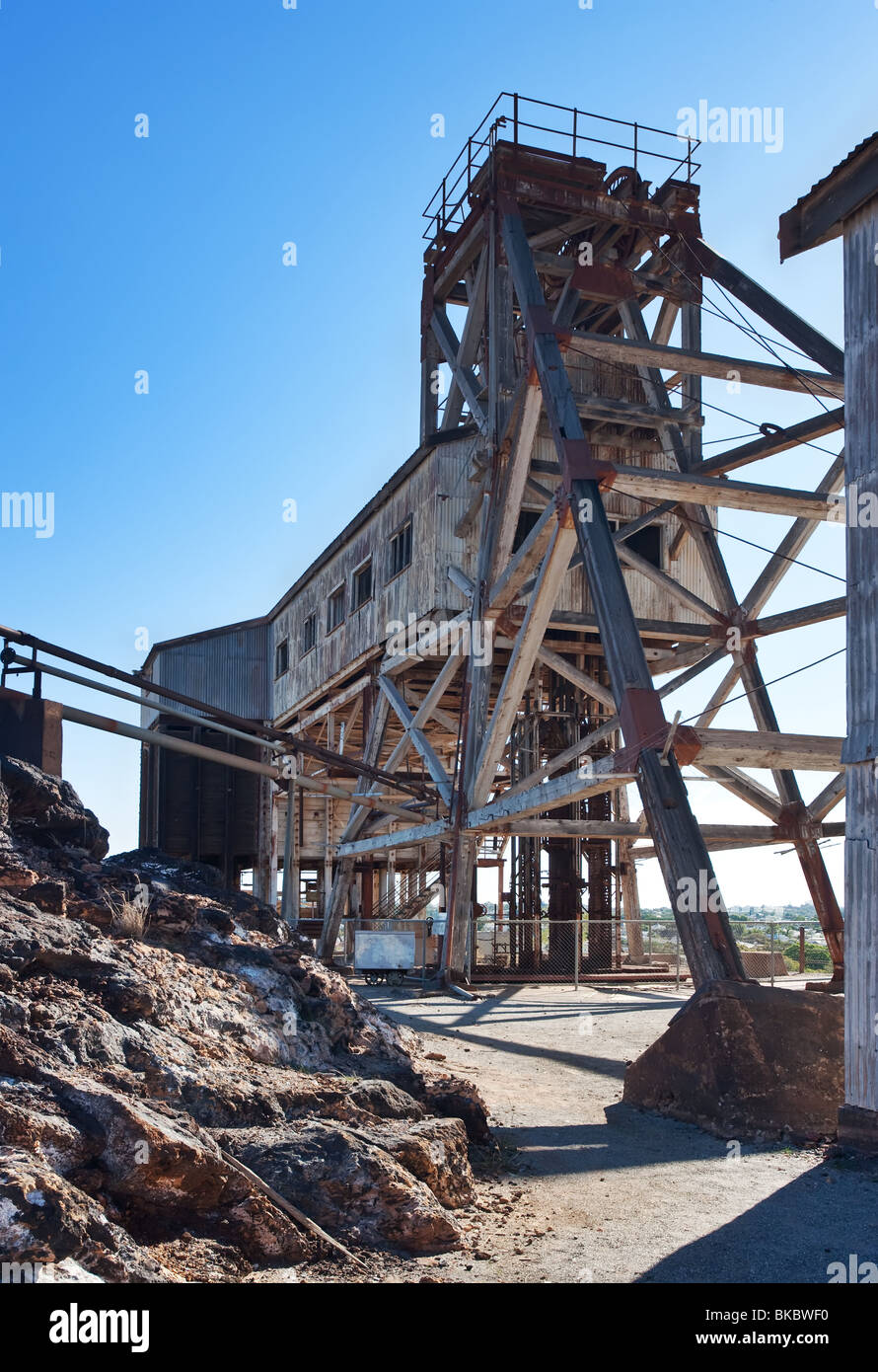 Jonction Broken Hill Mine abandonnée en in New South Wales Australie Banque D'Images