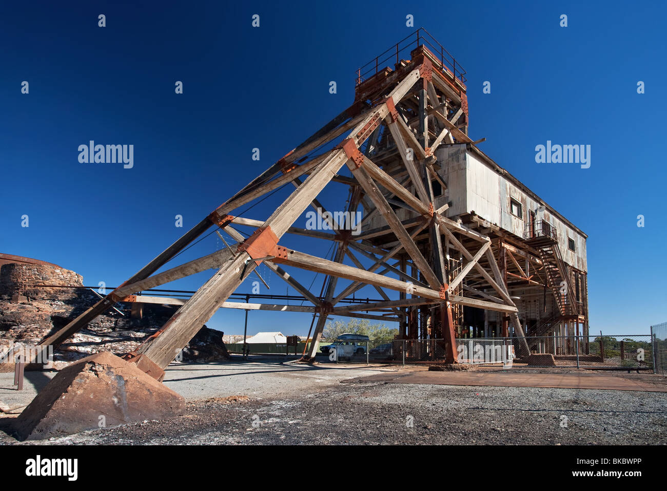 Jonction Broken Hill Mine abandonnée en in New South Wales Australie Banque D'Images