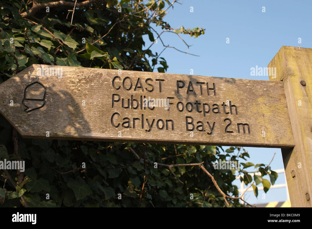 Coast Path signe, UK Banque D'Images