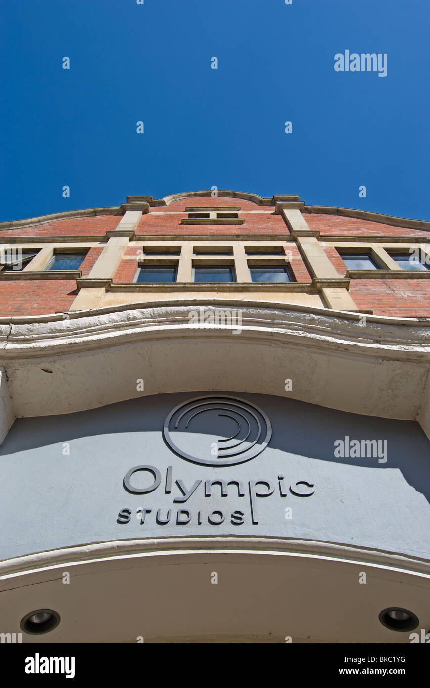 Nom et logo d'olympic studios, dans Barnes le sud-ouest de Londres, en Angleterre, un studio d'enregistrement de 1960 à 2009 Banque D'Images